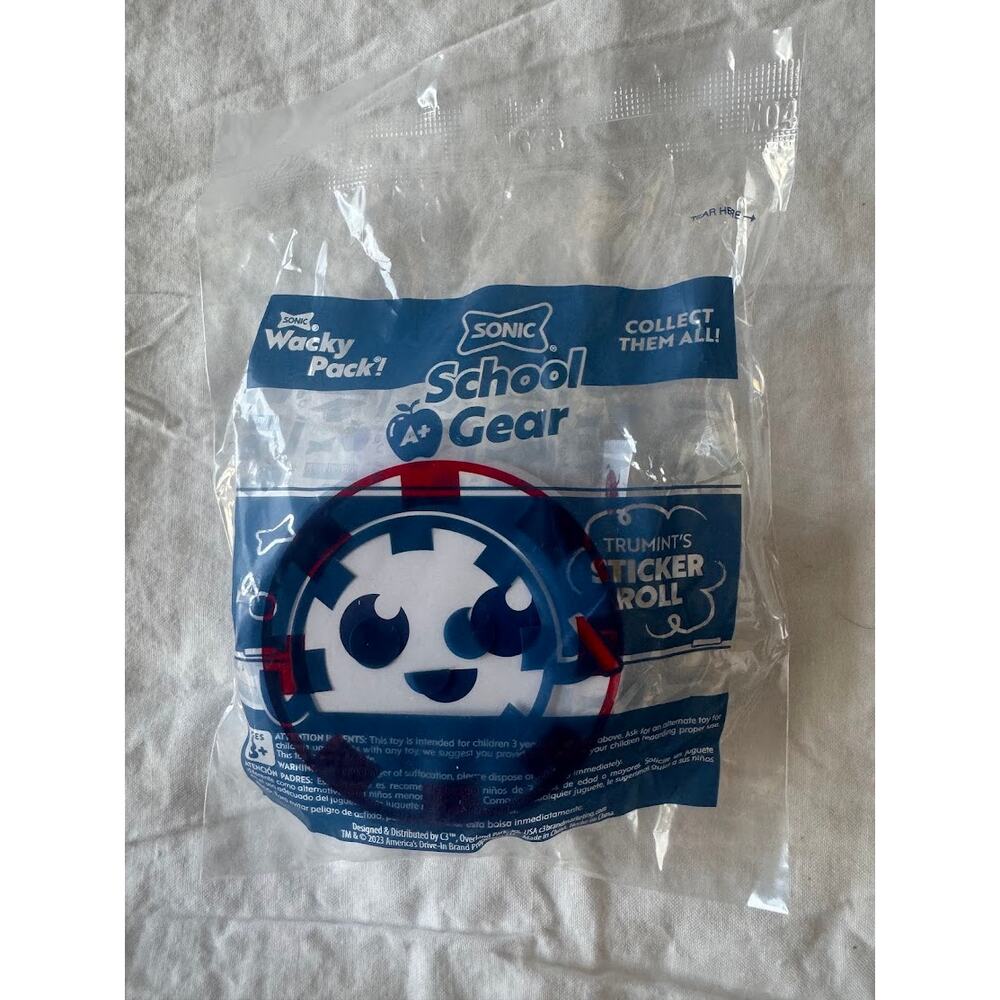 NEW Sonic Wacky Pack Trumints Sticker Roll in case School Gear Collect them all!